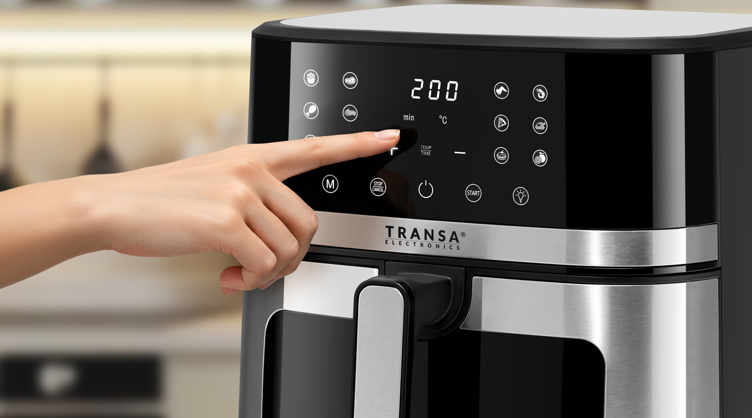 Panel LED i 12 programów automatycznych frytkownicy beztłuszczowej ViewFry TE-94