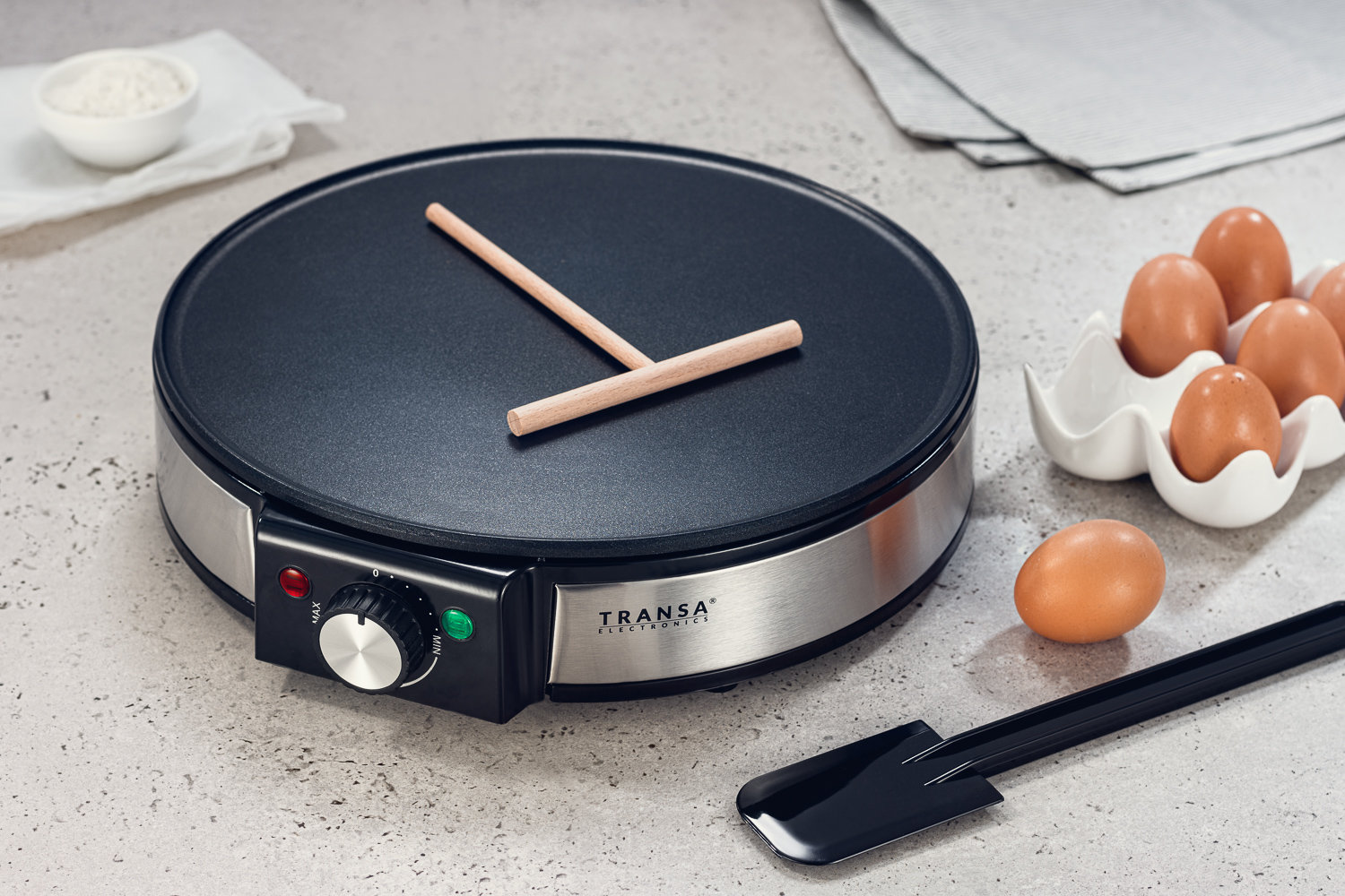 Regulacja temperatury MIN MAX naleśnikarki PancakeMaker
